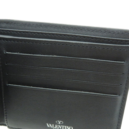 VALENTINO GARAVANI ヴァレンチノガラバーニ 刺繍モチーフ 二つ折り財布（小銭入れなし） ナイロン メンズ 中古