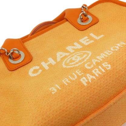 CHANEL シャネル ドーヴィル ボーリングバッグ シルバー金具 2WAY ショルダーバッグ キャンバス レディース 中古