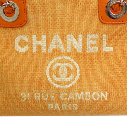 CHANEL シャネル ドーヴィル ボーリングバッグ シルバー金具 2WAY ショルダーバッグ キャンバス レディース 中古