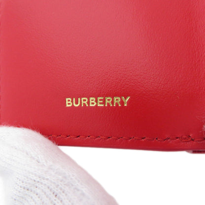 BURBERRY バーバリー ロゴ金具 三つ折り 二つ折り財布（小銭入れあり） カーフ レディース 中古