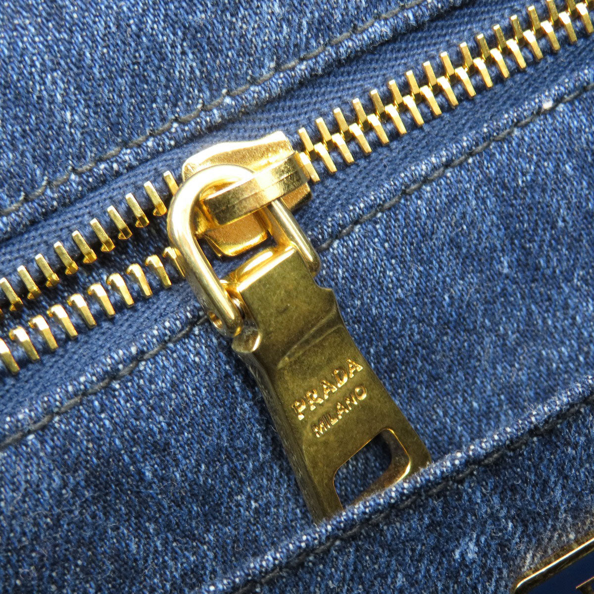 PRADA プラダ B1877B カナパ トートバッグ デニム レディース 中古