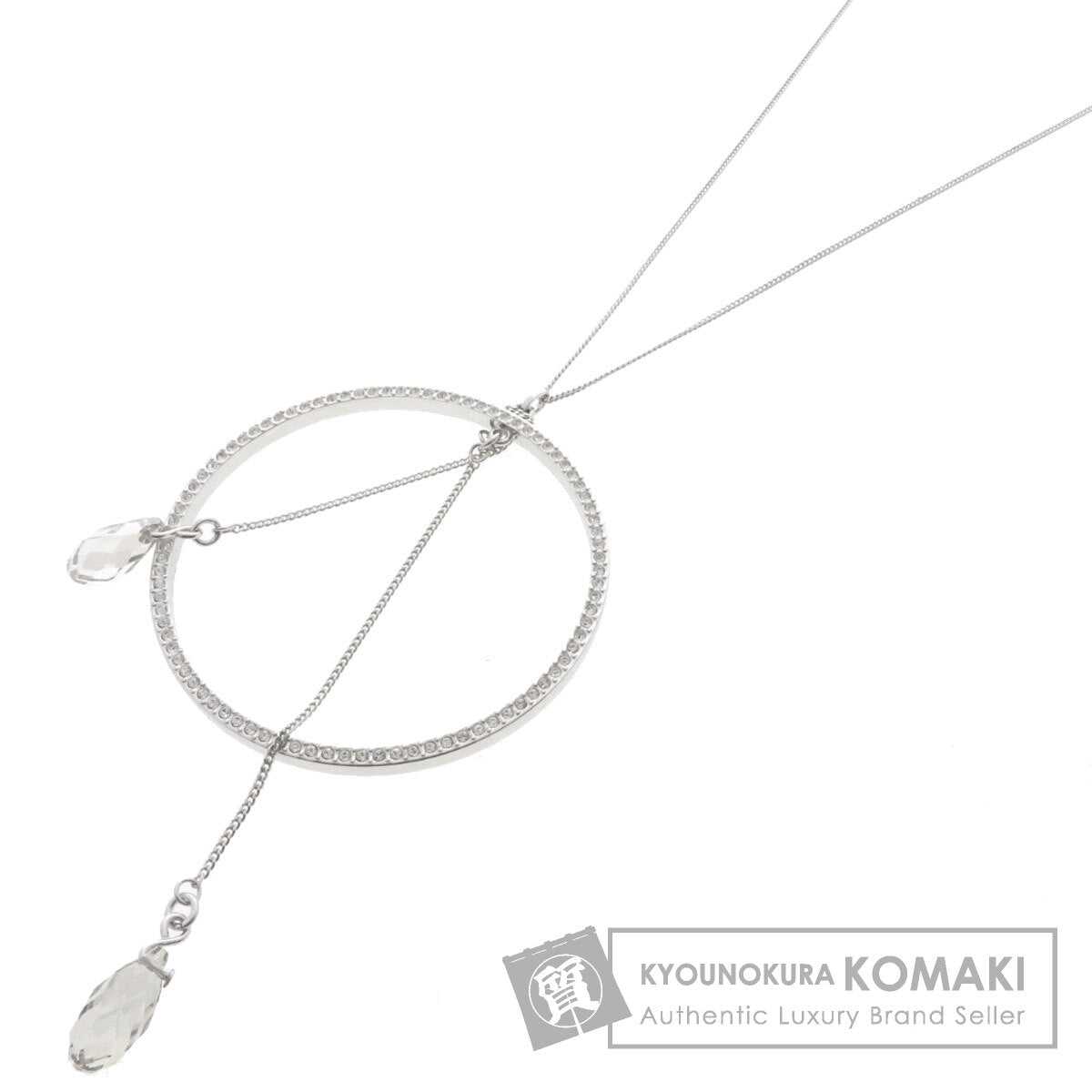 SWAROVSKI スワロフスキー サークルモチーフ ネックレス 金属製 レディース 中古