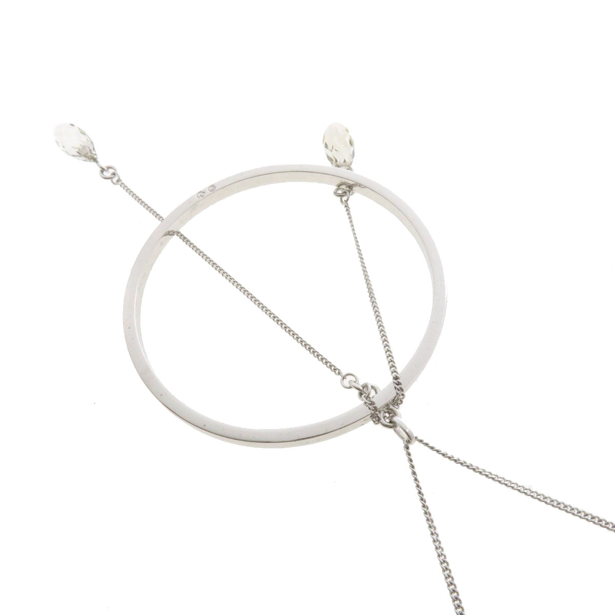 SWAROVSKI スワロフスキー サークルモチーフ ネックレス 金属製 レディース 中古