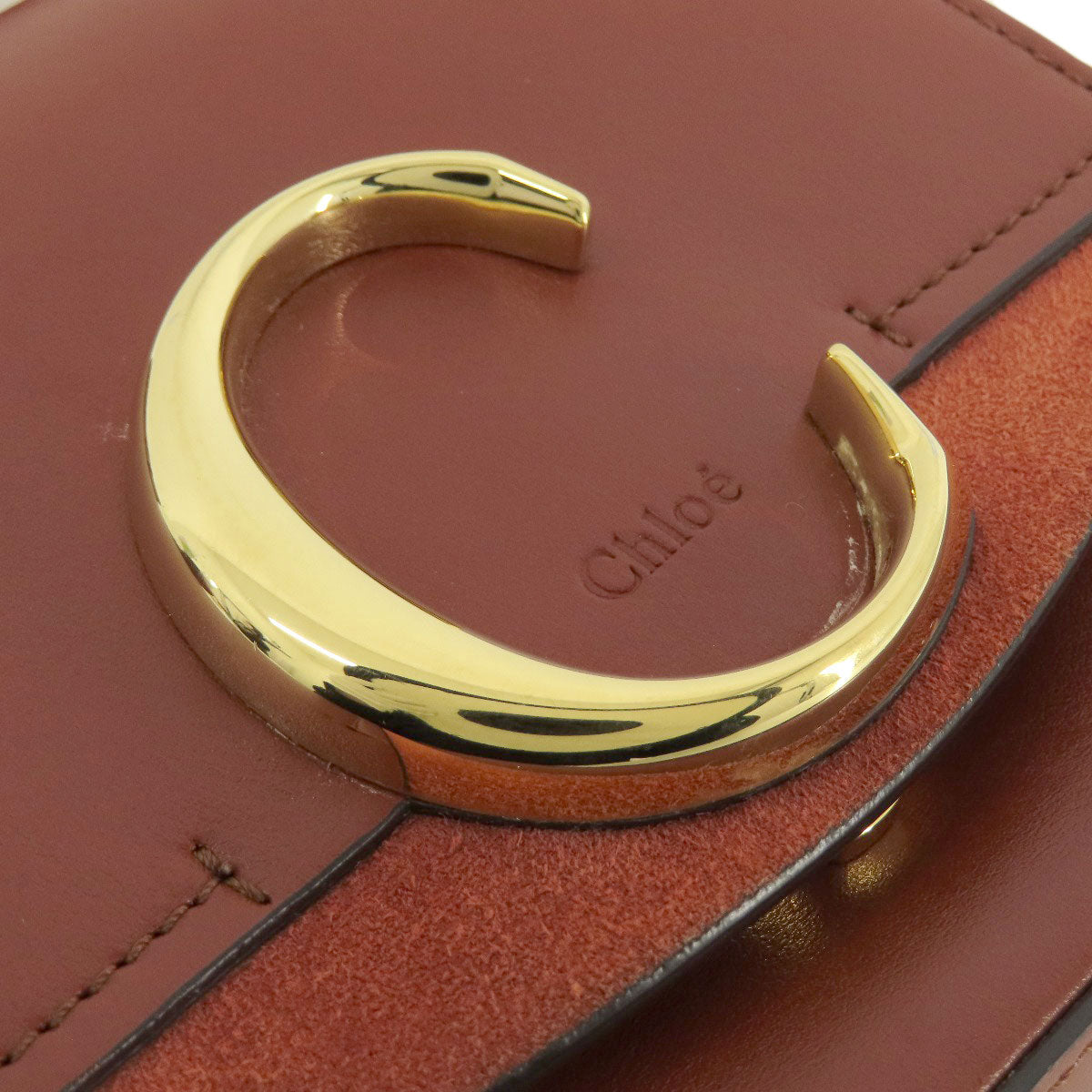CHLOE クロエ ミニロングショルダー クロエC 2WAY ショルダーバッグ レザー レディース 中古