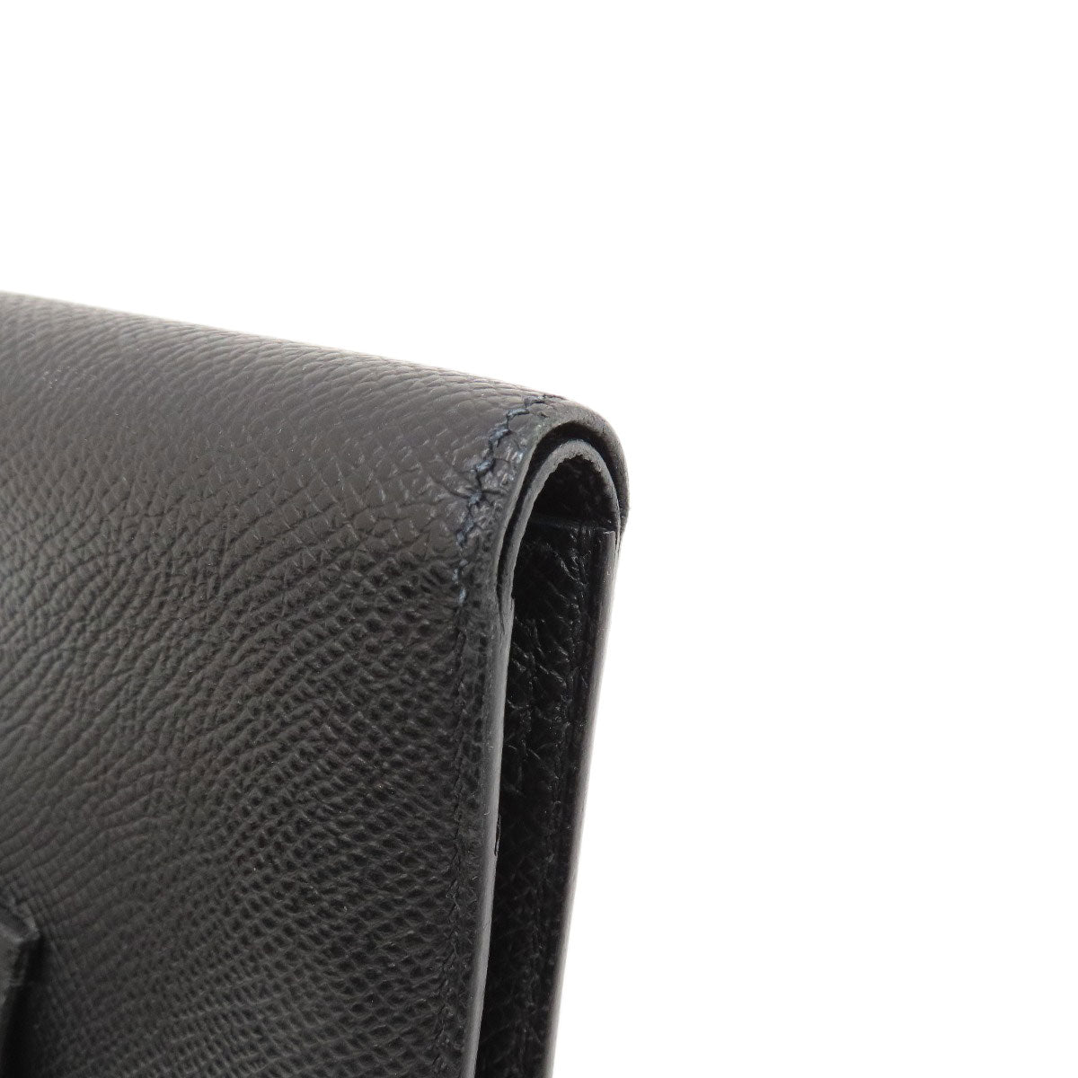 HERMES エルメス ベアンコンパクト 黒 ブラック シルバー金具 二つ折り財布（小銭入れあり） エプソン レディース 中古
