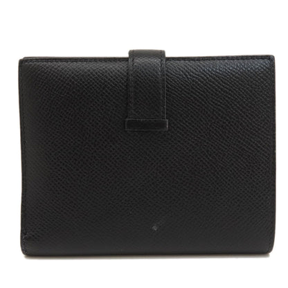 HERMES エルメス ベアンコンパクト 黒 ブラック シルバー金具 二つ折り財布（小銭入れあり） エプソン レディース 中古