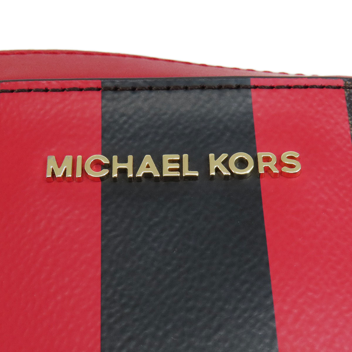 Michael Kors マイケルコース ストライプ MKシグネチャー ショルダーバッグ PVC レディース 中古