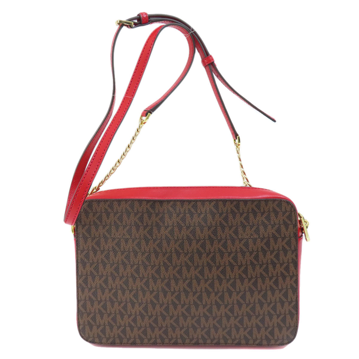 Michael Kors マイケルコース ストライプ MKシグネチャー ショルダーバッグ PVC レディース 中古