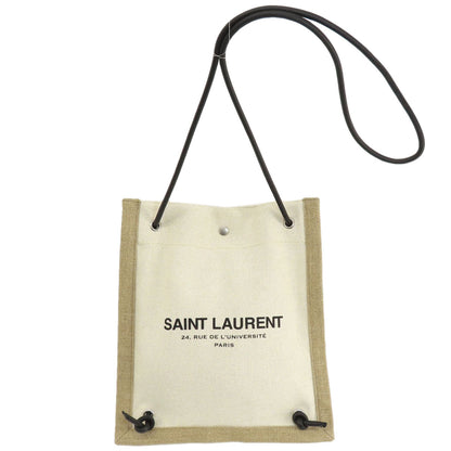 SAINT LAURENT サンローラン ユニバーシティ フラット 2WAY ショルダーバッグ キャンバス レディース 中古