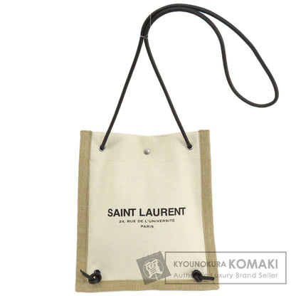 SAINT LAURENT サンローラン ユニバーシティ フラット 2WAY ショルダーバッグ キャンバス レディース 中古