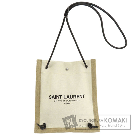 SAINT LAURENT サンローラン ユニバーシティ フラット 2WAY ショルダーバッグ キャンバス レディース 中古