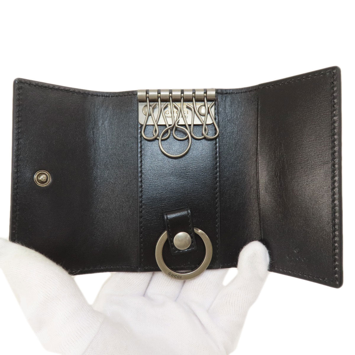 GUCCI グッチ 435305 ロゴ キーケース レザー レディース 中古
