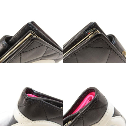CHANEL シャネル カンボンライン シルバー金具 二つ折り財布（小銭入れあり） カーフ レディース 中古