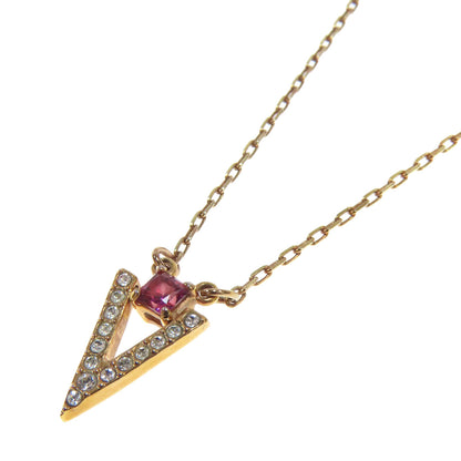 SWAROVSKI スワロフスキー Vモチーフ ラインストーン ネックレス 金属製 レディース 中古