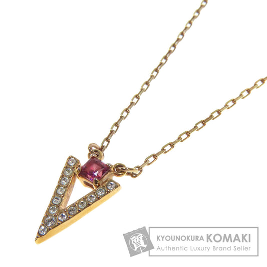 SWAROVSKI スワロフスキー Vモチーフ ラインストーン ネックレス 金属製 レディース 中古
