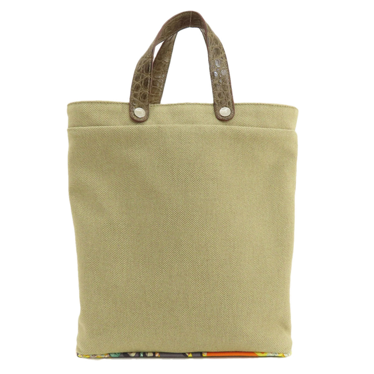 HERMES エルメス プティアッシュトート ハンドバッグ コットン レディース 中古