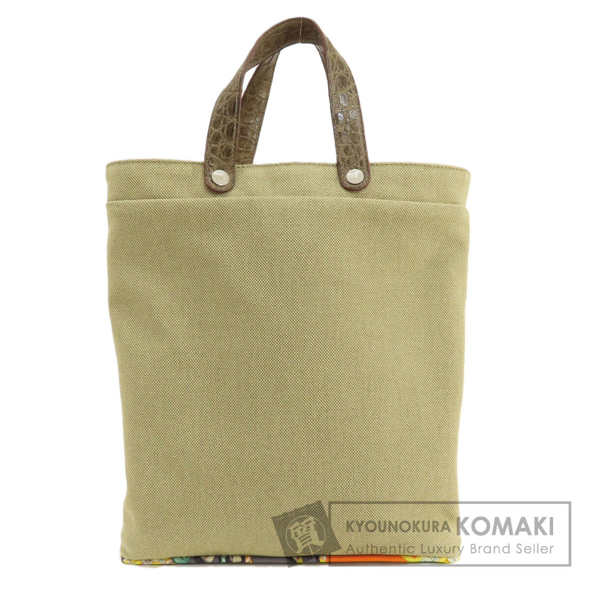 HERMES エルメス プティアッシュトート ハンドバッグ コットン レディース 中古