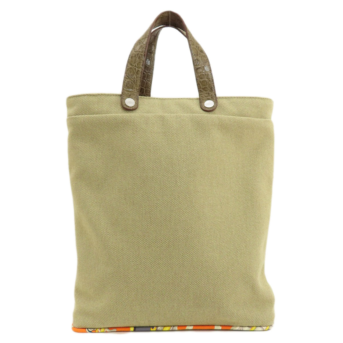 HERMES エルメス プティアッシュトート ハンドバッグ コットン レディース 中古