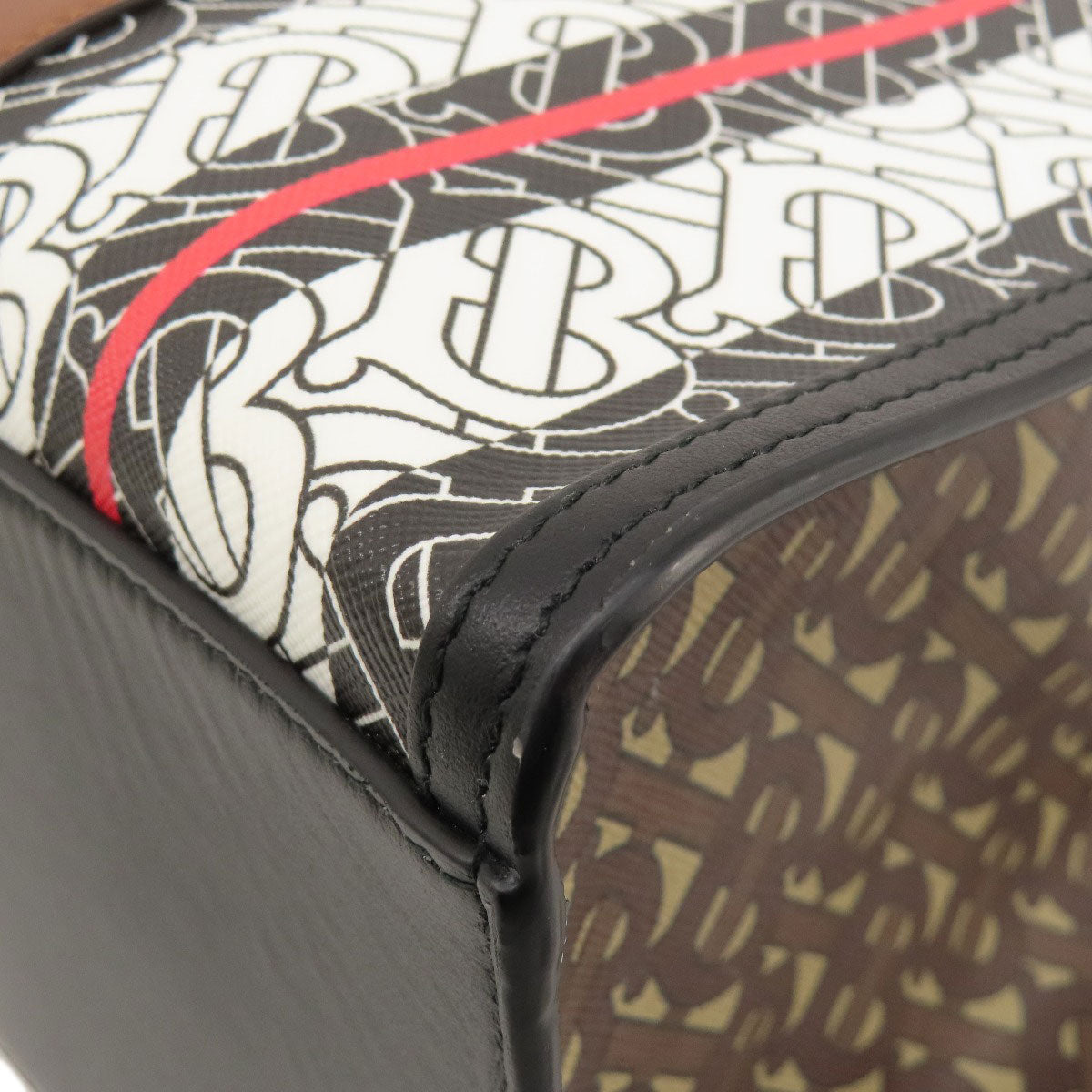 BURBERRY バーバリー Bロゴ トートバッグ PVC レディース 中古