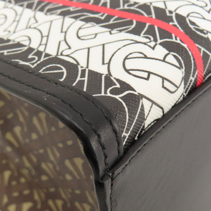 BURBERRY バーバリー Bロゴ トートバッグ PVC レディース 中古