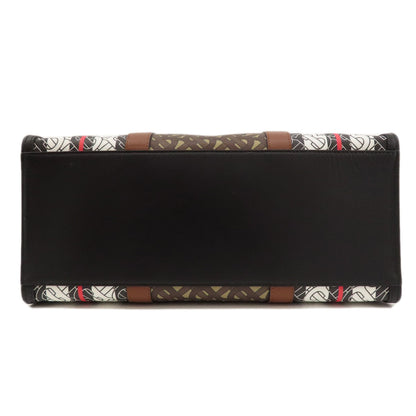 BURBERRY バーバリー Bロゴ トートバッグ PVC レディース 中古