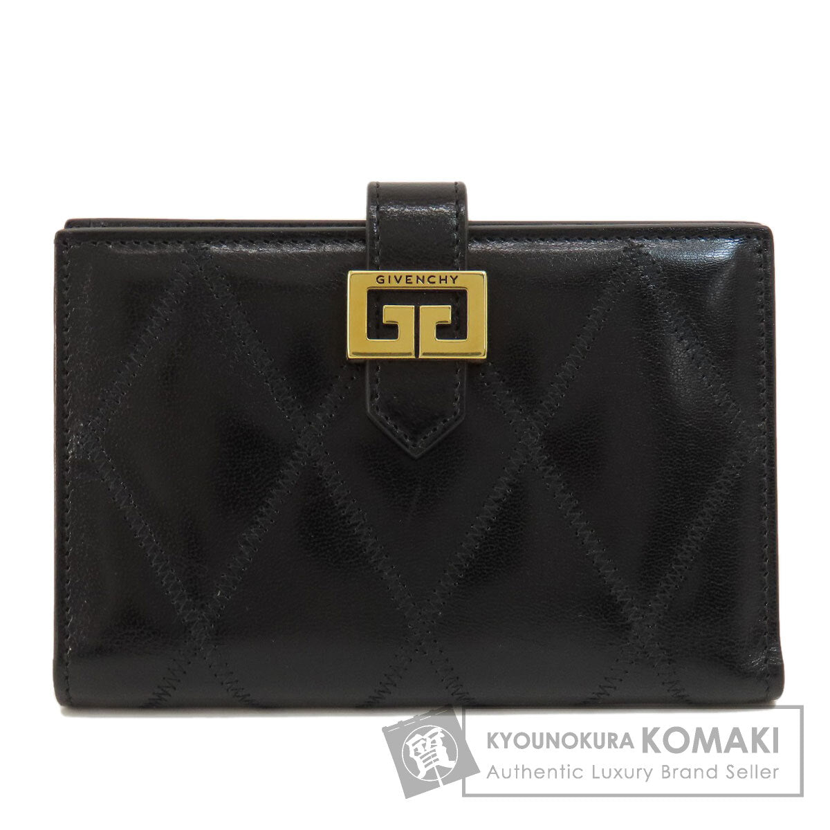 GIVENCHY ジバンシー ロゴ 二つ折り財布（小銭入れあり） レザー レディース 中古