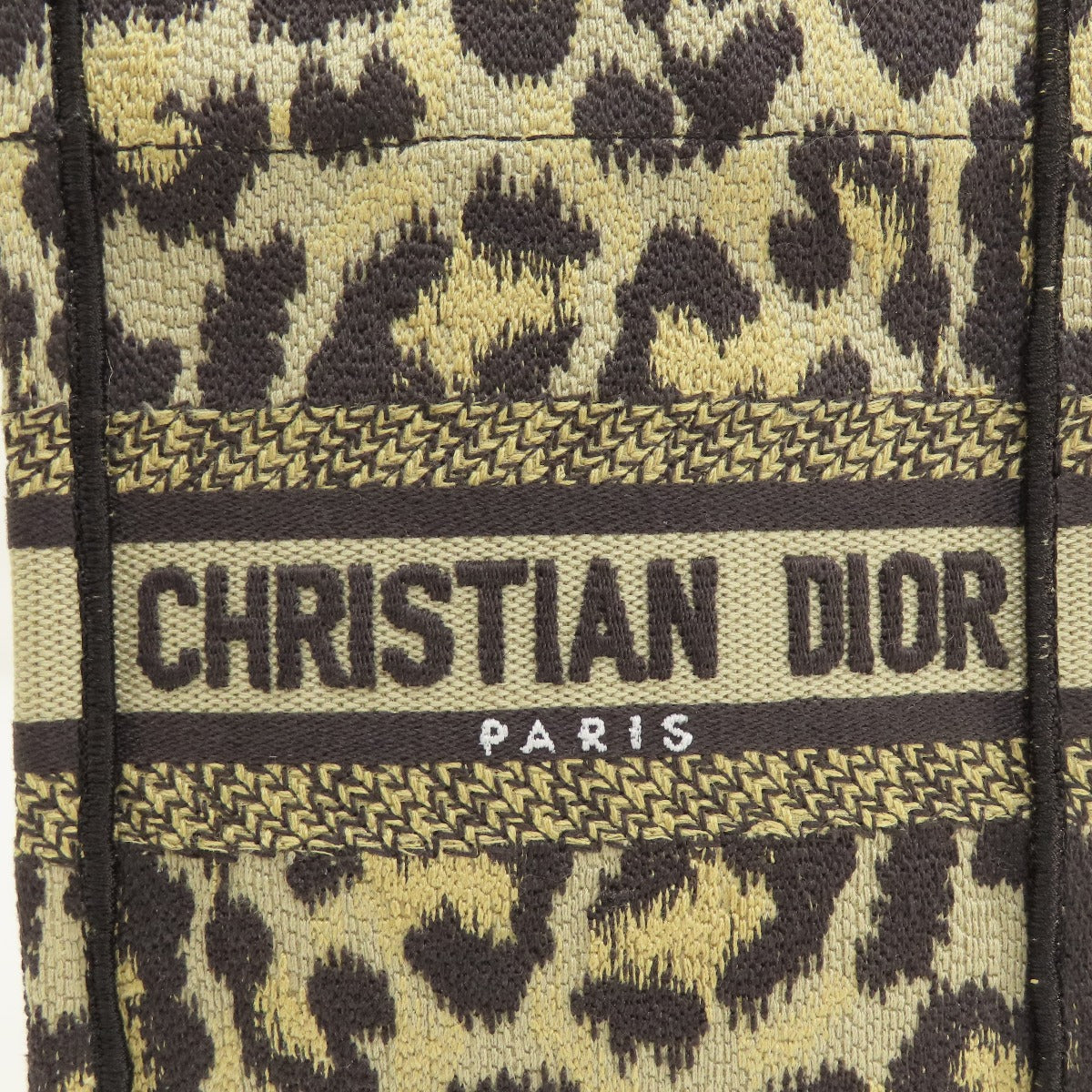 CHRISTIAN DIOR クリスチャンディオール ブックトートミニ レオパード柄 2WAY ハンドバッグ キャンバス レディース 中古