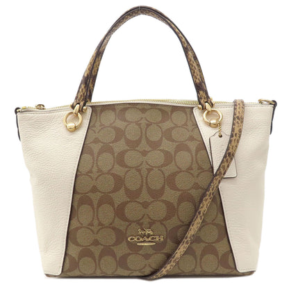 COACH コーチ C7261 シグネチャー 2WAY ハンドバッグ PVC レディース 中古