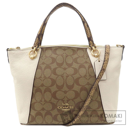 COACH コーチ C7261 シグネチャー 2WAY ハンドバッグ PVC レディース 中古