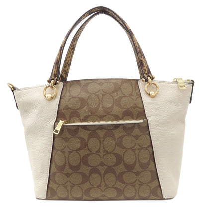 COACH コーチ C7261 シグネチャー 2WAY ハンドバッグ PVC レディース 中古
