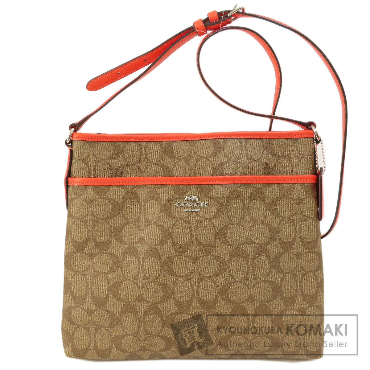 COACH コーチ F58297 ロングショルダー シグネチャー ショルダーバッグ PVC レディース 中古