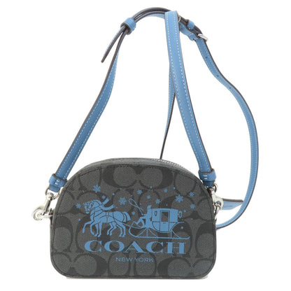 COACH コーチ CN703 ミニ セレナ サッチェル・シグネチャー ショルダーバッグ PVC レディース 中古