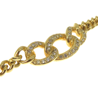 CHRISTIAN DIOR クリスチャンディオール ラインストーン ネックレス 金属製 レディース 中古