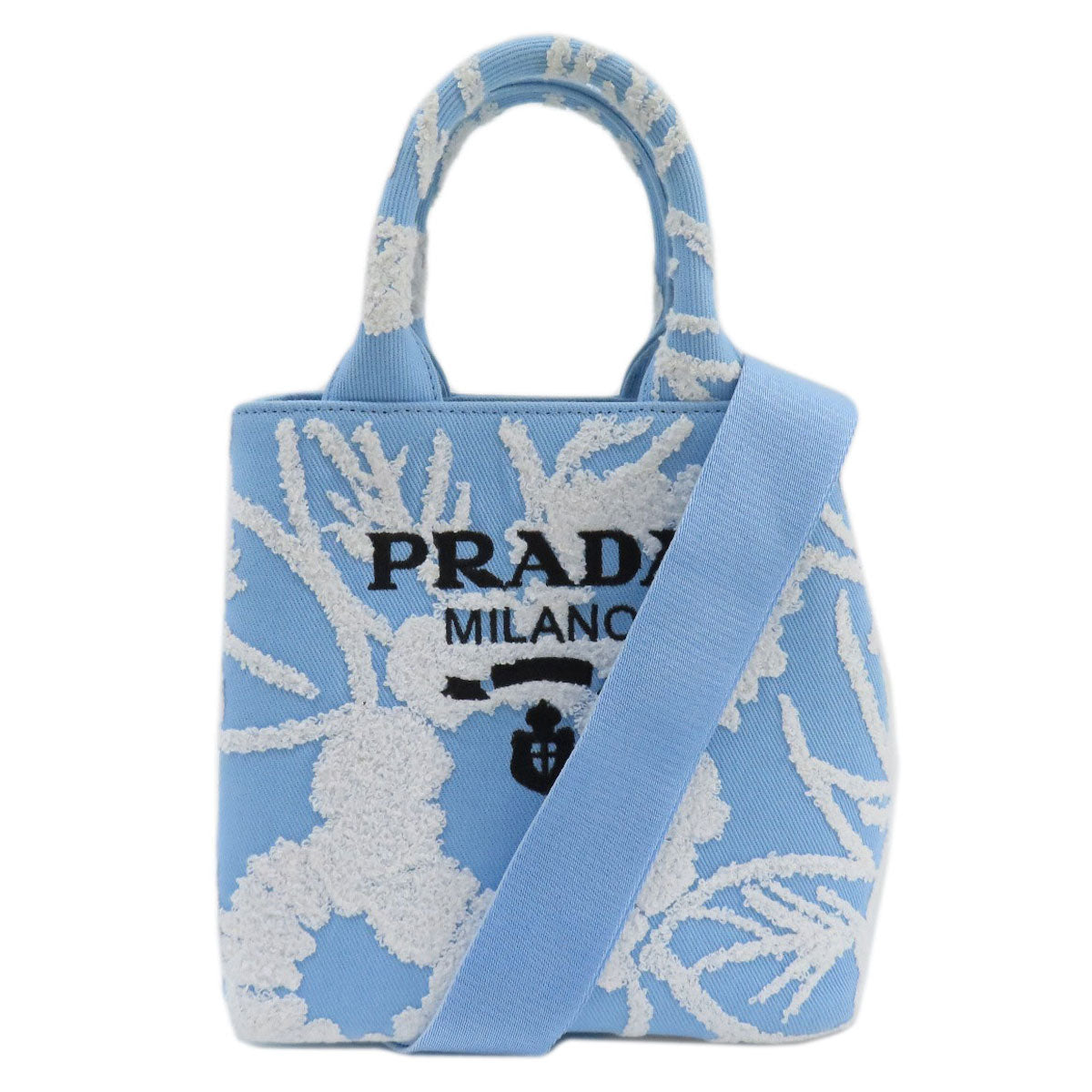 PRADA プラダ 1BA343 ドリル 2WAY トートバッグ キャンバス レディース 中古