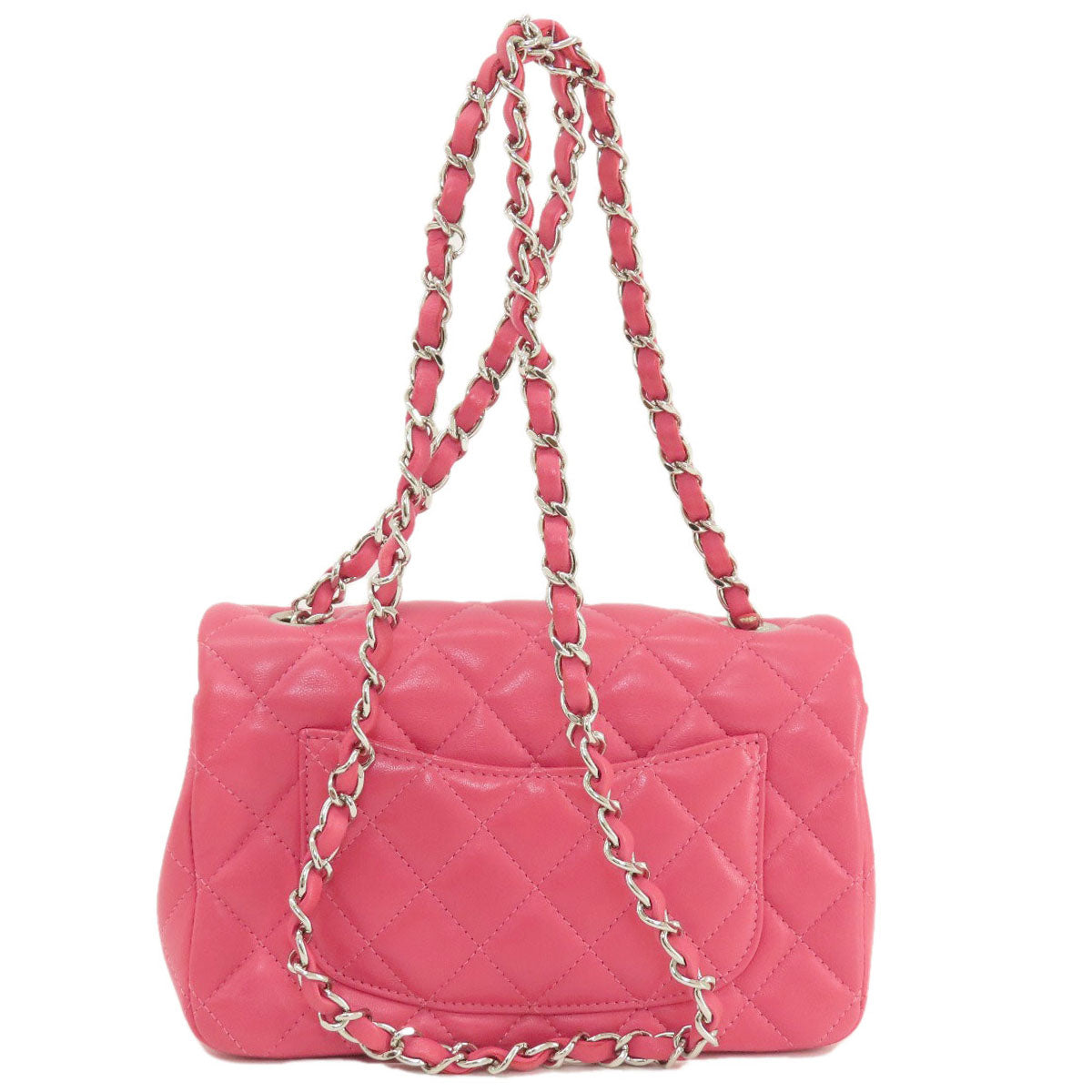CHANEL シャネル チェーンショルダー マトラッセ シルバー金具 ショルダーバッグ ラムスキン レディース 中古