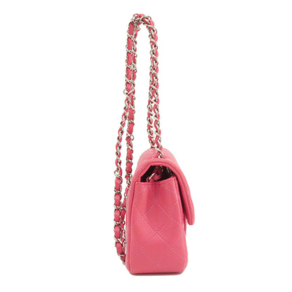 CHANEL シャネル チェーンショルダー マトラッセ シルバー金具 ショルダーバッグ ラムスキン レディース 中古