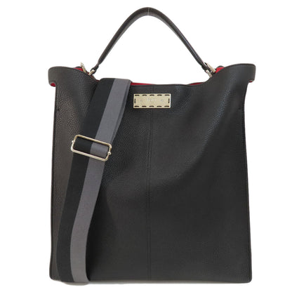 FENDI フェンディ ロゴ 2WAY トートバッグ カーフ レディース 中古