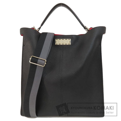 FENDI フェンディ ロゴ 2WAY トートバッグ カーフ レディース 中古