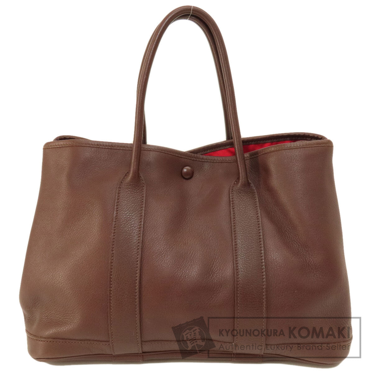 HERMES エルメス ガーデンパーティTPM ブラウン トートバッグ スイフト レディース 中古