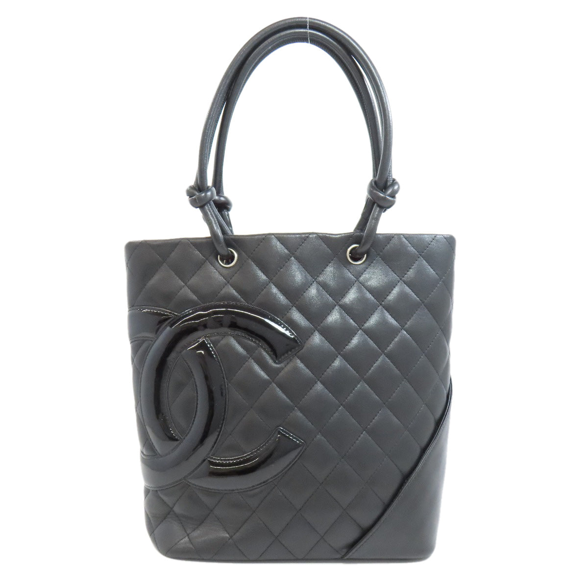 CHANEL シャネル カンボンライン シルバー金具 トートバッグ カーフ レディース 中古