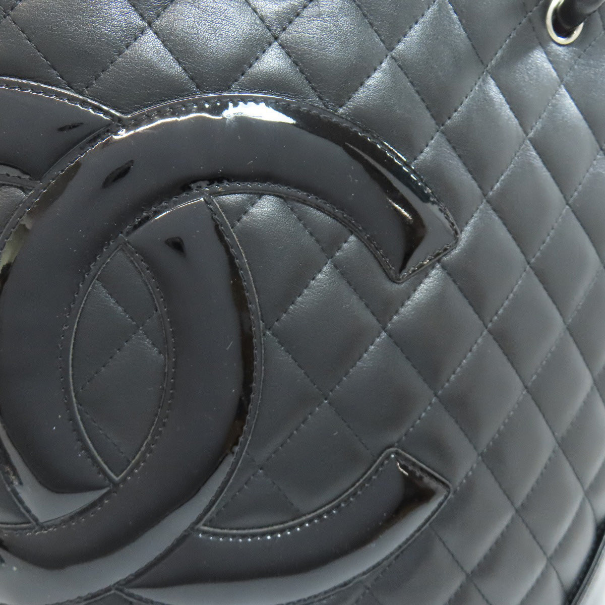 CHANEL シャネル カンボンライン シルバー金具 トートバッグ カーフ レディース 中古