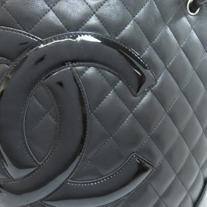 CHANEL シャネル カンボンライン シルバー金具 トートバッグ カーフ レディース 中古