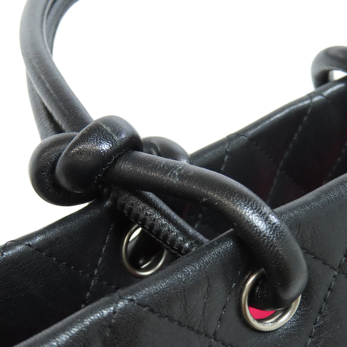 CHANEL シャネル カンボンライン シルバー金具 トートバッグ カーフ レディース 中古