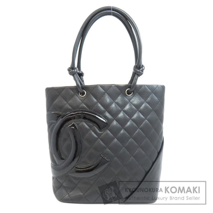 CHANEL シャネル カンボンライン シルバー金具 トートバッグ カーフ レディース 中古
