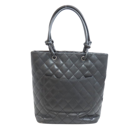 CHANEL シャネル カンボンライン シルバー金具 トートバッグ カーフ レディース 中古