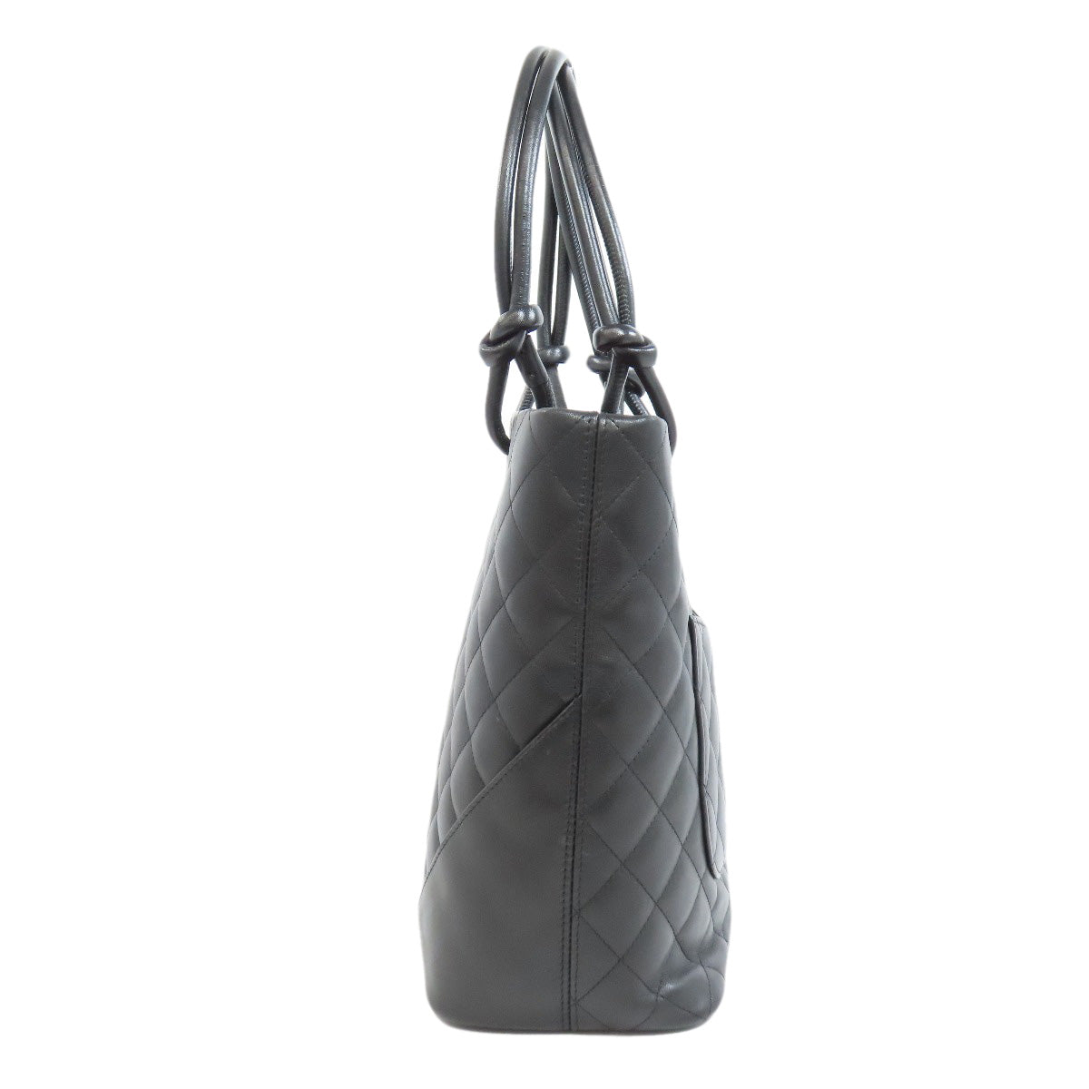 CHANEL シャネル カンボンライン シルバー金具 トートバッグ カーフ レディース 中古