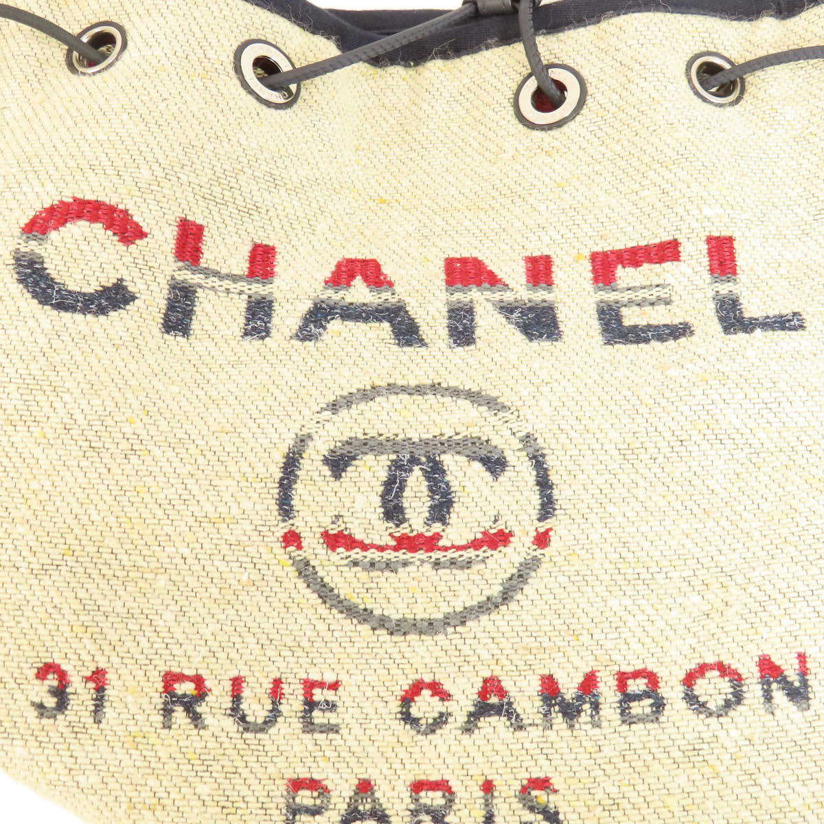 CHANEL シャネル ドーヴィル 巾着 シルバー金具 ショルダーバッグ キャンバス レディース 中古