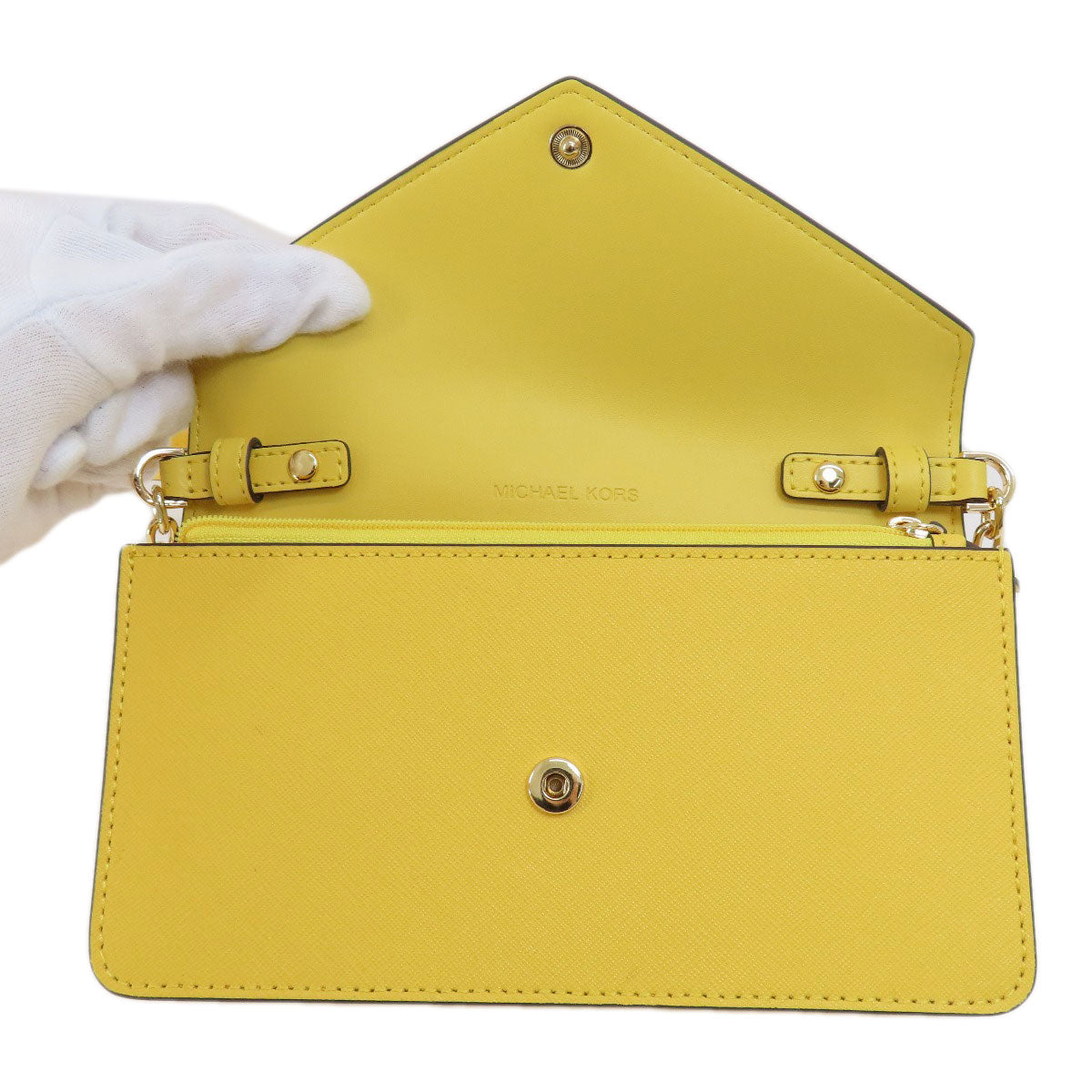 Michael Kors マイケルコース ロゴ金具 チェーンショルダー トートバッグ PVC レディース 中古