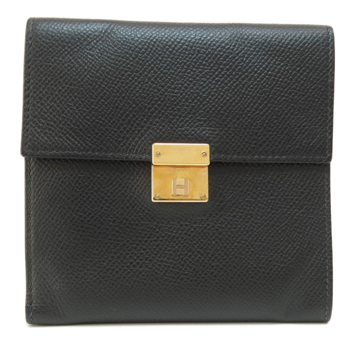 HERMES エルメス クリック12 黒 ブラック ゴールド金具 二つ折り財布（小銭入れあり） エプソン レディース 中古