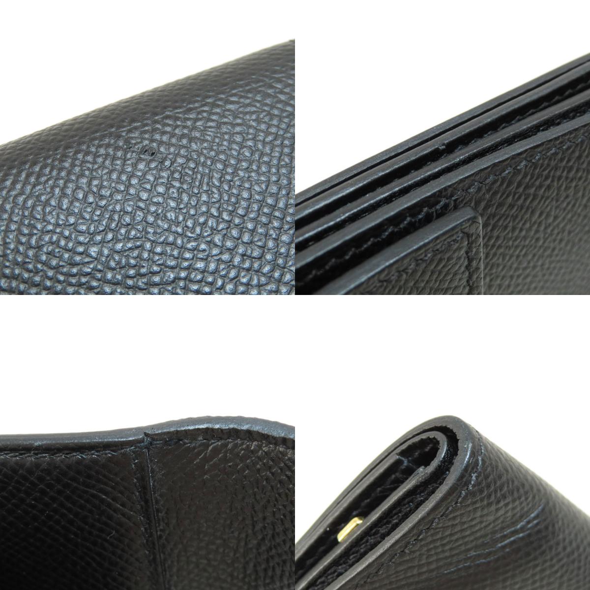 HERMES エルメス クリック12 黒 ブラック ゴールド金具 二つ折り財布（小銭入れあり） エプソン レディース 中古